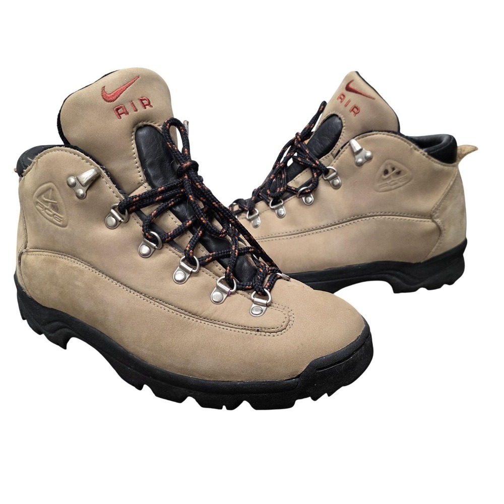 Nike ACG Air Boots Women 8.5 Beige Nubuck Ankle‎ Combat Hiking Trail 149057-261